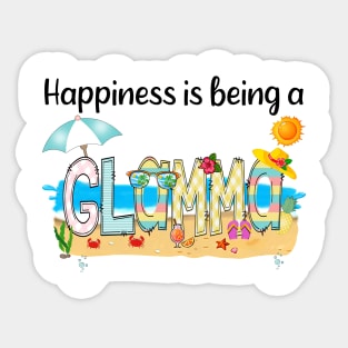 Happiness Is Being A Glamma Summer Beach Happy Mother's Day T-Shirt Sticker